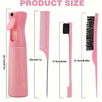 Ensemble de 4 brosses et peignes pour salon de coiffure : brosse à bords, brosse démêlante, masseur de cuir chevelu, personnalisable avec logo, pour femmes