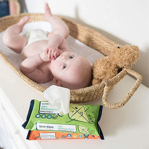 Lingettes pour bébé QIMEI OEM en gros, lingettes humides à l'aloe vera bio, naturelles, non parfumées, 100% à base de plantes, échantillon gratuit - Product Image 2