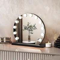 Nouveau Personnalisé Les Deux Côté Saloon Cosmétique 12v Led Miroir Table Maquillage avec Miroir avec Leds Lumières Capteur Pilates Studio 48*36