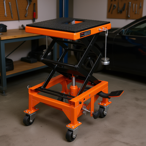 Mesa elevadora hidráulica tipo tijera con capacidad de 350 libras, construcción de acero, para reparación de motocicletas, ATV y motos de cross. - Product Image 2