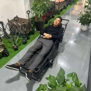 Draagbare roestvrijstalen vouwwagen met vier wielen voor buitengebruik, kamperen, picknicks en reizen, grote opbergcapaciteit. - Product Image 6