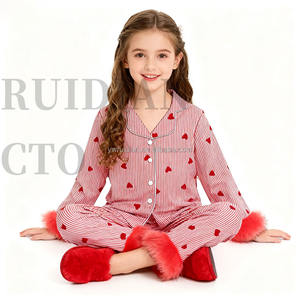 <span class=keywords><strong>Pijamas</strong></span> de Punto para <span class=keywords><strong>Niñas</strong></span>, Primavera 2026, Transpirables, Tallas Grandes, Estampado Personalizado, Poliéster/Algodón, Tinte Liso, para el Dí<span class=keywords><strong>a</strong></span> de San Valentín - Product Image 5