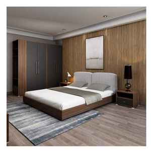 Lit double King Size en bois de gros bon marché Tête de lit en cuir <span class=keywords><strong>Chambre</strong></span> principale Ensemble de meubles de <span class=keywords><strong>chambre</strong></span> à coucher moderne en Mdf complet de luxe - Product Image 1