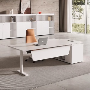 Mobilier de <span class=keywords><strong>bureau</strong></span> haut de gamme de luxe réglable Design moderne Boss CEO Desk Computer Table President Executive Lifting Desk - Product Image 2