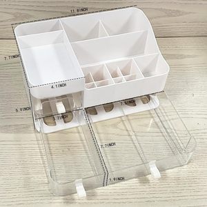 High-End modellata iniezione di plastica sostenibile scatola di immagazzinaggio di cosmetici a prova di polvere tavolo da scrivania cassetto <span class=keywords><strong>forma</strong></span> quadrata per - Product Image 2
