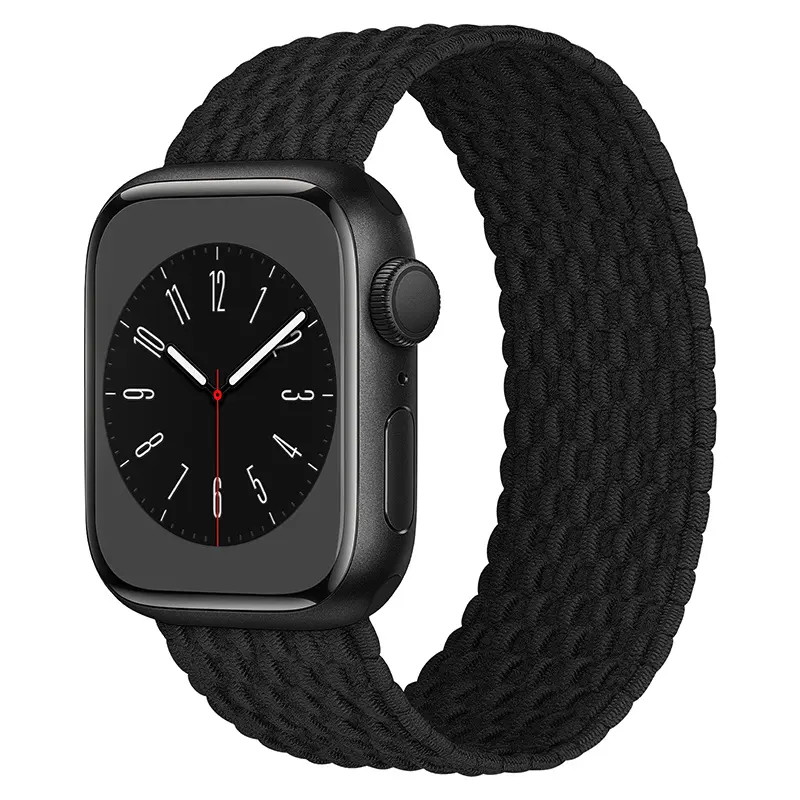 Apple Watch 스트랩에 적합합니다. 마그네틱 버클과 피쉬 스케일 짠 통합 스트랩이 있는 새로운 나일론 짠 스트랩
