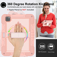 Étui de protection antichoc en silicone pour tablette iPad Pro 11 (2024) avec protection des coins et support multi-environnements