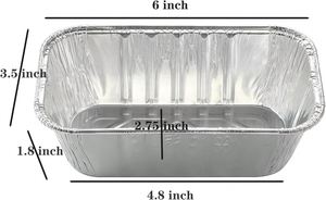 OEM Logo Rectangle Aluminum <b>Foil</b> Disposable Takeaway Food <b>Container</b> with Recyclable Plastic Lid Small Size - Product Image 2