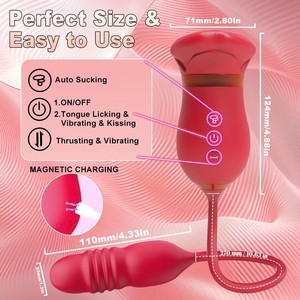 Vibrateur à succion et à poussée pour femmes, stimulateur de mamelons et de clitoris, œuf vibrant puissant, suceur de clitoris à léchage de langue, jouet sexuel, godemiché - Product Image 4