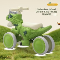 Vélo d'équilibre à quatre roues pour enfants, dinosaure, pour garçons et filles de 1 à 3 ans, en plastique, jouet amusant pour tout-petits