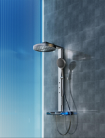 Ensemble de douche intelligent thermostatique 2025 avec affichage numérique LED, en laiton brossé, système de robinetterie de baignoire à effet pluie pour céramique