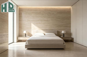 Dalles antidérapantes en travertin beige turc poli pour bordures de <span class=keywords><strong>piscine</strong></span> extérieure et décoration de jardin/patio - Product Image 6