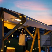 Guirlande lumineuse solaire à 3 couleurs, étanche, pour extérieur, avec 8 modes, pour mariage, patio, décoration de maison, vacances