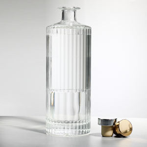 750ml 700ml 500ml özel boş cam şişe tıpa ile cin votka viski için vidalı kapak mantar Tequila likör alkol ruhları - Product Image 1