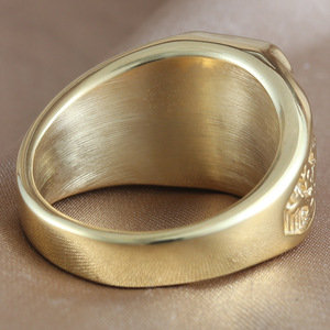Anillo Dragón y Fénix para mujer, acero inoxidable, engaste de bisel con piedras preciosas rojas, regalo, joyería de moda 270101 - Product Image 2