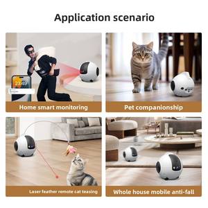 ของเล่นแมวหุ่นยนต์อัจฉริยะ, เครื่องตรวจสอบสัตว์เลี้ยงแบบไฟฟ้า, ลูกบอลล่อแมวไร้สาย WiFi - Product Image 2