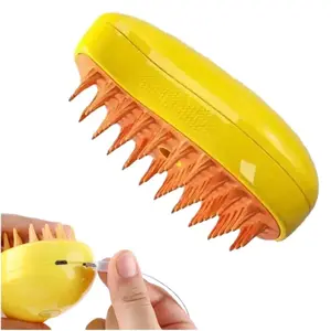 2024 chaud multifonctionnel nettoyant pour poils d'animaux brosse de pulvérisation Rechargeable brosse à vapeur pour animaux de compagnie pour le nettoyage des poils de chat