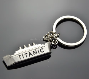 Металлический <span class=keywords><strong>3D</strong></span> брелок для ключей с титановым кораблем на заказ, брелок для ключей с лодки с обеих сторон - Product Image 4