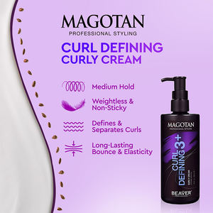 Crema para Cabello Rizado Magotan Anti-Frizz, Fijación Media, <span class=keywords><strong>Sin</strong></span> Sensación Pegajosa, Brillo Duradero, Desenreda y Define los <span class=keywords><strong>Rizos</strong></span>, para Cabello Enrollado - Product Image 2