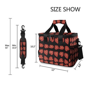 Hot Selling Hawaii Style Red Anthurium Waterproof Picnic Camping Insulated Tote Custom Design <b>Cooler</b> <b>Box</b> With Shoulder Straps - Product Image 6