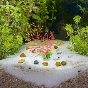 Kunstmatig koraal standbeeld aquariumplant viskom koraal ornament hars rif sculptuur oranje viskom decoratie aquascaping - Product Image 6