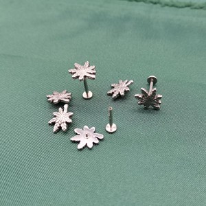 ASTM F136 Titane Feuille Labret Anneaux À La Mode Oreille Stud Cartilage Tragus Piercings Helix Monore pour Enfants Lip Piercings - Product Image 3