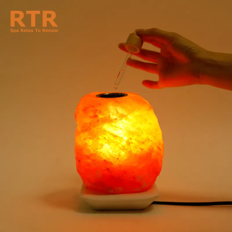 Trendige Produkte 2024 Neuzugänge Himalaya-Salzlampe Festival-Lichter Spaßlampe Aroma dekoratives Nachtlicht mit Keramiksockel