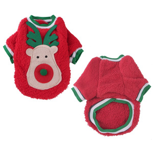 Weihnachts-Haustierkleidung für Hunde und Katzen, Fleece-Korallen-Kostüm mit Zwei Beinen, Weihnachtspullover für Hunde - Product Image 2