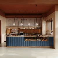 Vitrine de boulangerie à LED en bois personnalisée-Vitrine directe d'usine pour les pâtisseries et les salons de thé Différents styles disponibles