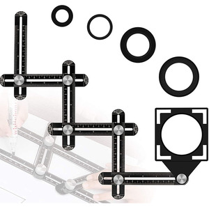 Outil <span class=keywords><strong>de</strong></span> mesure d'angle à 6 côtés en alliage d'aluminium pour le travail du bois Bricolage Règle <span class=keywords><strong>de</strong></span> <span class=keywords><strong>charpentier</strong></span> à 5 trous supportée par l'OEM et l'ODM - Product Image 1