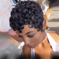 Perruques courtes sans colle, fabriquées à la machine, style bob, couleur naturelle, cheveux brésiliens Remy, brun clair, densité 150 %, pour femmes