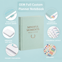 Carnet de notes A5 vert personnalisé avec couverture rigide minimaliste, impression de carnet de notes, journal intime non daté avec logo