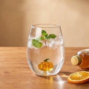 Vaso de Vidrio de Borosilicato Alto con Figura de Calabaza 3D en el Interior, Vaso de Agua Soplado a Mano para Café, Jugo, Decoración del Hogar - Product Image 6