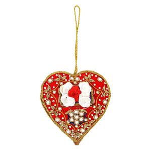 Adorno Colgante para Árbol de Navidad con Bordado a Mano en Forma de Corazón, Color Personalizado - Product Image 5