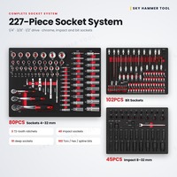 401 pièces, 10 plateaux en mousse EVA, ensemble complet d'outils de mécanique, kits de clés à douilles en acier CrV pour ateliers de réparation automobile, garages, coffres de rangement