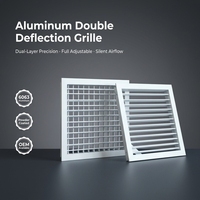 Diffuseur d'air à double couche en aluminium avec volets réglables, sortie d'air de plafond HVAC avec amortisseur et filtre, certifié CE