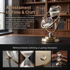 Reloj de Arena Moderno de Metal con Forma de Globo, Adorno Decorativo para Escritorio, Sala de Estar, Oficina, Estudio, Regalo - Product Image 4