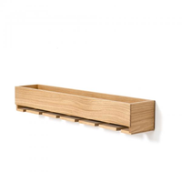 Étagère de rangement flottante en chêne de luxe FSC avec porte-verre Étagères murales en bois pour le vin de salon