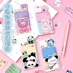 Bloc de Notas Autoadhesivo con Diseño de Animales de Dibujos Animados, 12x6cm, Diseño de Corazón para Niñas, Material Escolar Imprescindible - Product Image 5