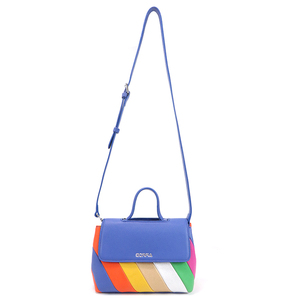 Bolso de Mano Personalizado al por Mayor, Impermeable, de Cuero PU Ligero, Estilo Boston para Mujer, con Rayas Coloridas, para Viajes y Compras - Product Image 2