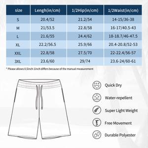 Custom image Men's Casual Beach <b>Shorts</b> High Waist Plus Size Seamless <b>Gingham</b> Striped Leopard Paisley Print Summer Made Polyester Spandex - Product Image 5