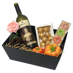 Custom Large Red Wine Colored Heavy Cardboard Empty <strong>Hamper</strong> Basket <strong>Trays</strong> With Handles for Men - Product Image 2