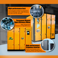 Compresseur PM VSD à deux étages haute efficacité et à économie d'énergie, 300HP 220KW, grand débit d'air pour l'industrie lourde