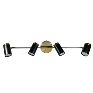 Đèn thả trang trí phòng khách nhà hàng, đèn chùm cố định, bóng đèn LED <span class=keywords><strong>GU10</strong></span> mạ vàng xước, chụp đèn đen sáng 4 bóng - Product Image 3