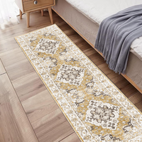 Tapis de couloir moderne en velours cristal imprimé à la machine, lavable, antidérapant avec support en gel, pour couloir, chevet, salon