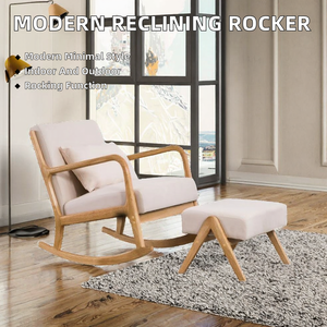 Fauteuil à bascule moderne en bois massif - Chaise de loisirs écologique pour la maison, le bureau et l'hôtel - Utilisation - Product Image 2