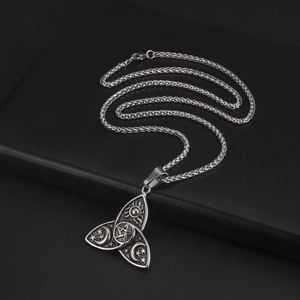 Colliers à chaîne en acier inoxydable inaltérable avec pendentifs Wicca Soleil Étoile Lune pour Hommes, Bijoux Viking avec Zircon Principal pour Mariages - Product Image 6