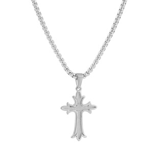 Stainless Steel <b>Cross</b> Pendant Silver Color Geometric Design For Men And Women Fashion Jewelry 122014 - Product Image 3