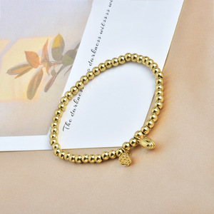 Bracelet en acier inoxydable plaqué or 18 carats avec perles en forme de <span class=keywords><strong>gourde</strong></span> porte-bonheur, vente chaude - Product Image 3