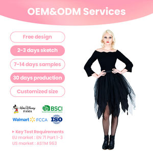 <span class=keywords><strong>Jupe</strong></span> <span class=keywords><strong>tutu</strong></span> gothique noire au design audacieux avec ourlet asymétrique pour les soirées sur le thème du sombre - Product Image 1